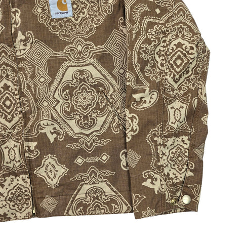 Carhartt WIP Detroit Bandana Pattern Jacket Brown Men's Small