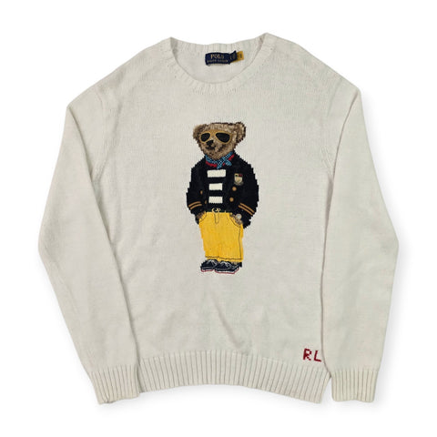 Polo Ralph Lauren Bear Knitted Jumper White Men's Small