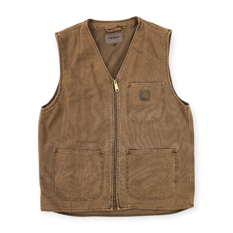 Carhartt WIP Dyed Arbor Utility Vest Gilet Jacket Brown Men's Medium