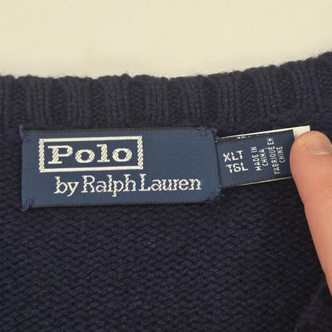Polo Ralph Lauren Bear Knitted Jumper Blue Men's XL