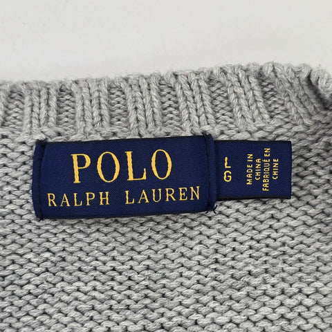Polo Ralph Lauren Spellout Knitted Jumper Grey Men's Large