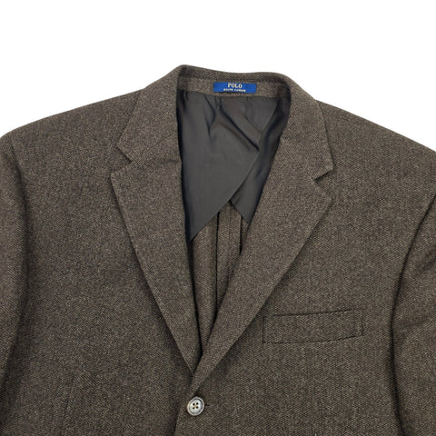 Polo Ralph Lauren Wool Herringbone Single Breasted Blazer Brown Men's Size 44R