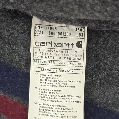 Carhartt Detroit Y2K Workwear Blanket Lined Jacket Brown Men's XXL