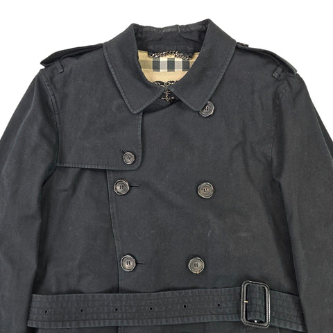 Burberry The Sandringham Double Breasted Trench Coat Black Men's Medium
