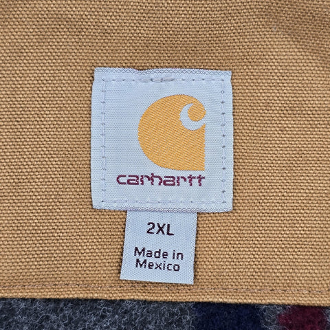 Carhartt Detroit Y2K Workwear Blanket Lined Jacket Brown Men's XXL