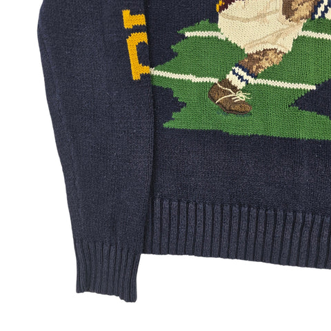 Polo Ralph Lauren Rugby Bear Knitted Jumper Blue Men's Medium