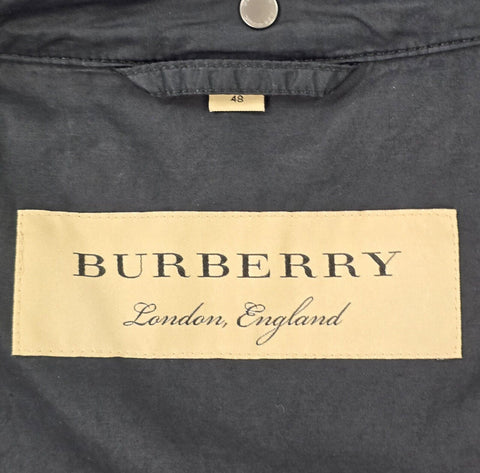 Burberry Gabardine Double Breasted Trench Coat Black Men's Medium