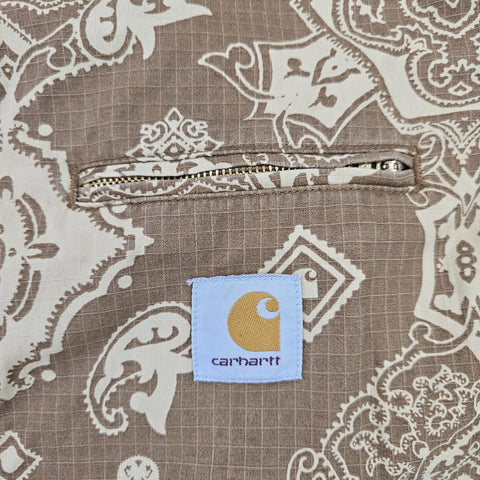 Carhartt WIP Detroit Bandana Pattern Jacket Brown Men's Large