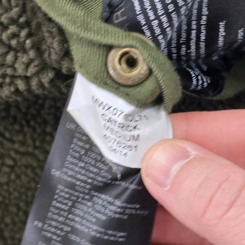 Barbour Catrick Great Coat Waxed Bomber Shearling Jacket Brown Men's Medium