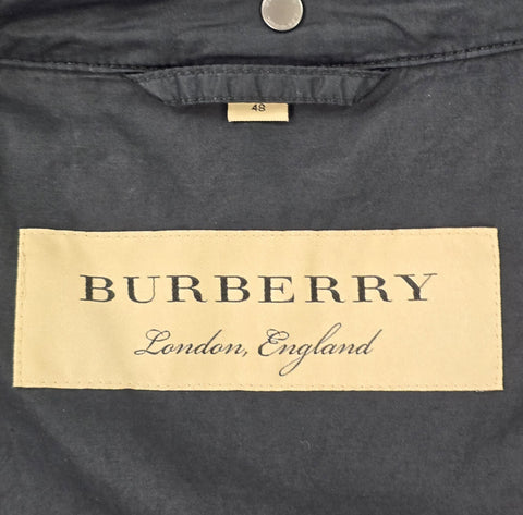 Burberry Gabardine Double Breasted Trench Coat Black Men's Medium