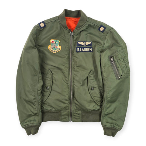 Polo Ralph Lauren Reversible Military Patch Flight Bomber Jacket Men's Small