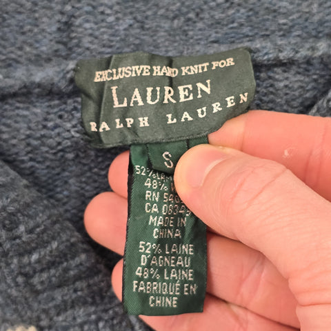 Lauren Ralph Lauren Rare Dog Scene Hooded Knitted Cardigan Women's Small