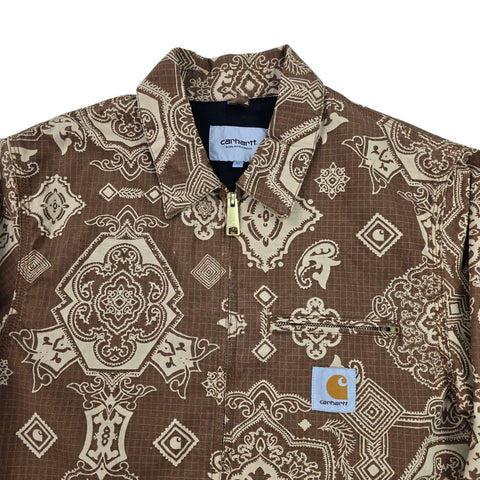 Carhartt WIP Detroit Bandana Pattern Jacket Brown Men's Medium