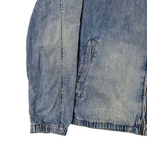 Polo Ralph Lauren Cross Flags Spellout Denim Bomber Jacket Blue Men's XL