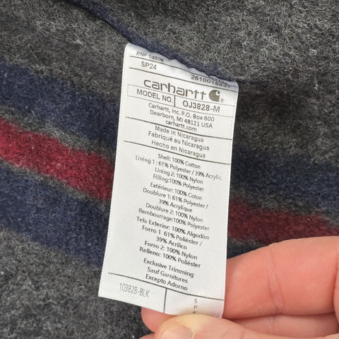 Carhartt Detroit Workwear Blanket Lined Jacket Black Men's Small