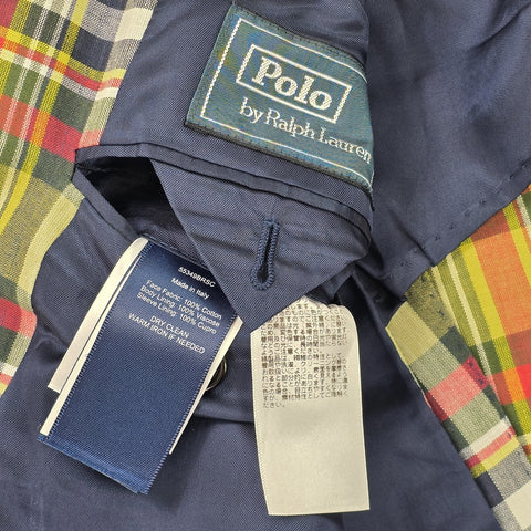 Polo Ralph Lauren Blazer Bradford Sportscoat Madras Blazer Jacket Men's 42S