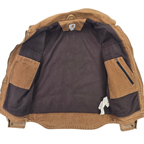 Carhartt Berwick Y2K Workwear Fleece Lined Jacket Brown Men's Small