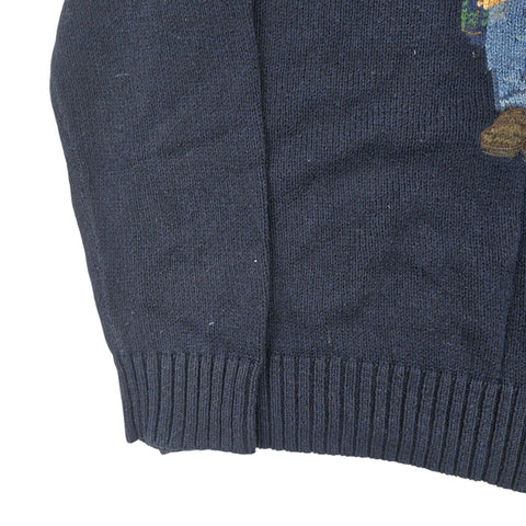 Polo Ralph Lauren Bear Knitted Jumper Blue Men's Large