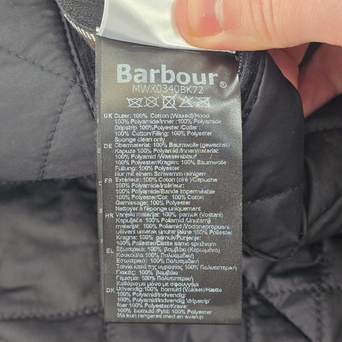 Barbour Corbridge Waxed Quilt Lined Jacket Black Men's Medium