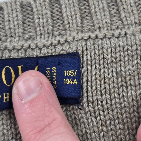 Polo Ralph Lauren Tiger Cable Knit Camouflage Cricket Jumper Men's XL