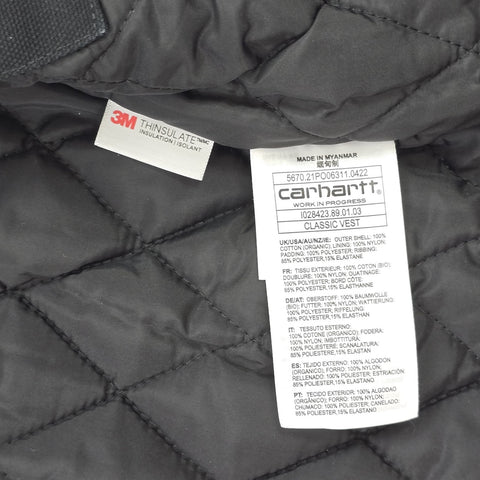 Carhartt WIP Quilted Lined Classic Vest Gilet Jacket Black Men's Small