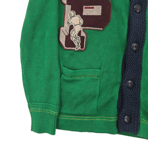 Polo Ralph Lauren Letterman Varsity P-Wing Knitted Cardigan Green Men's Small