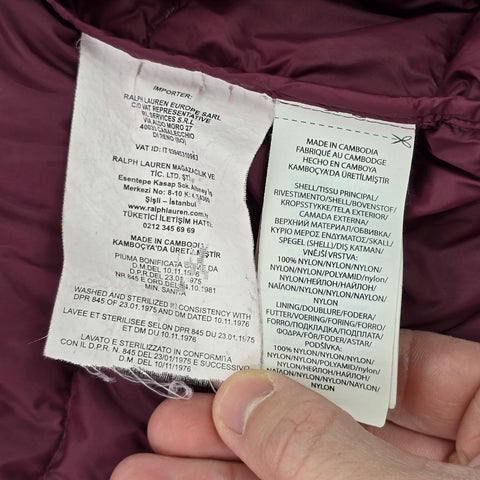 Polo Ralph Lauren Down Puffer Jacket Purple Men's Large