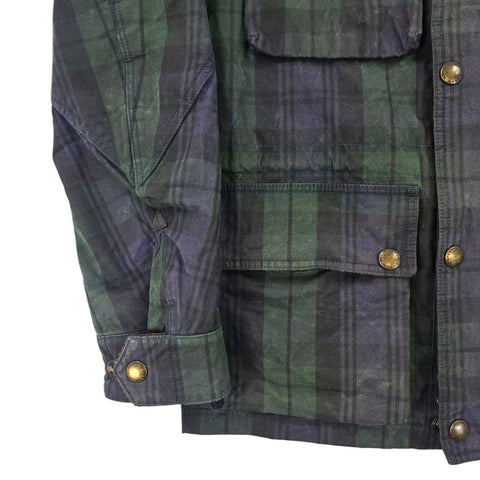 Polo Ralph Lauren Iconic Oilcloth Cylinder Biker Waxed Check Jacket Men's Medium