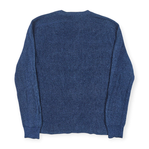 RRL Ralph Lauren Waffle Knitted Jumper Blue Men's Large