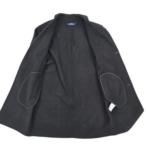 Polo Ralph Lauren Single Breasted Wool Classic Coat Black Women's Medium