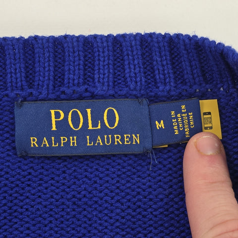 Polo Ralph Lauren Bear Knitted Jumper Blue Men's Medium