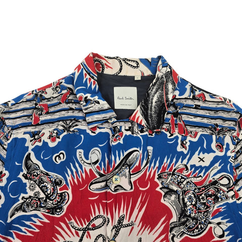 Paul Smith Cowboy Rodeo Graphic Short Sleeve Shirt Men's Small