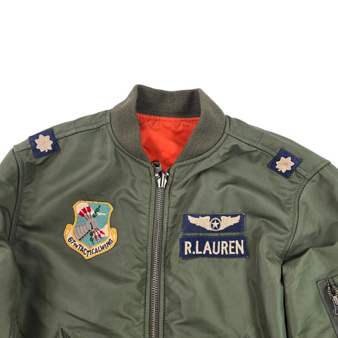 Polo Ralph Lauren Reversible Military Patch Flight Bomber Jacket Men's Small