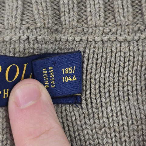 Polo Ralph Lauren Tiger Cable Knit Camouflage Cricket Jumper Men's XL