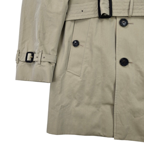 Burberry Kensington Double Breasted Nova Check Trench Coat Brown Men's Large