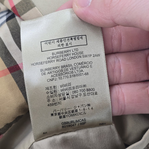 Burberry Pimlico Single Breasted Nova Check Car Coat Brown Men's Medium