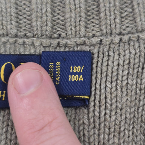 Polo Ralph Lauren Tiger Cable Knit Camouflage Cricket Jumper Men's Large