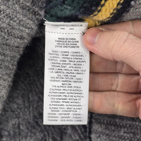 Polo Ralph Lauren Cable Knit Spellout Cricket Jumper Grey Men's Large