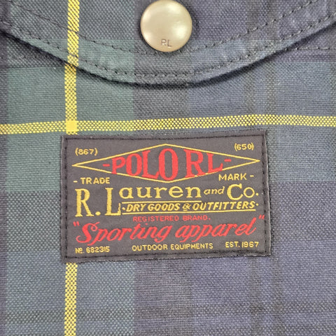 Polo Ralph Lauren Fireman Checkered  Waxed Clasp Jacket Men's Medium