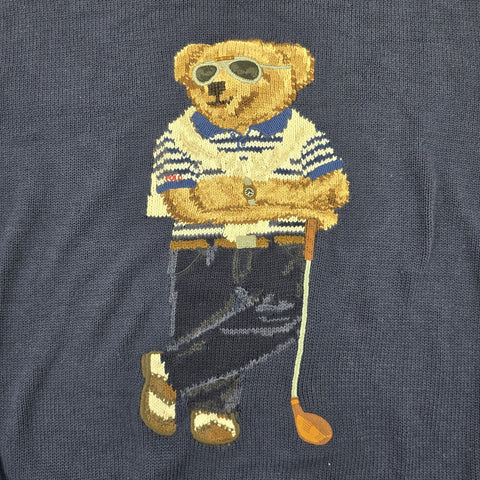 Polo Golf Ralph Lauren Bear Knitted Jumper Blue Men's XL