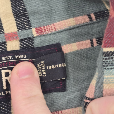 RRL Ralph Lauren Brown Bear Multi Check Overshirt Jacket Men's XXL
