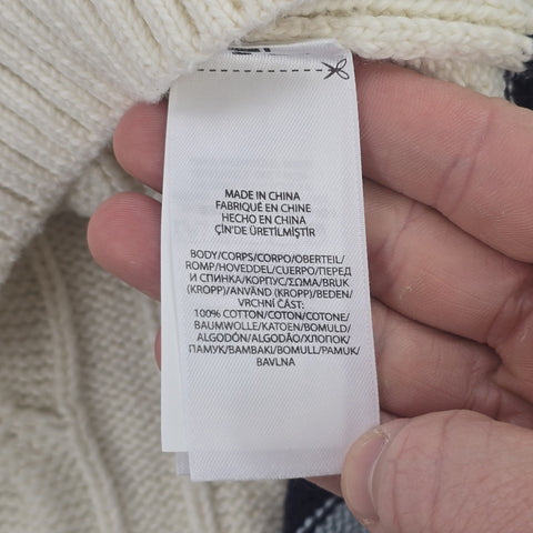 Polo Ralph Lauren Cable Knit Cricket Jumper White Men's Large