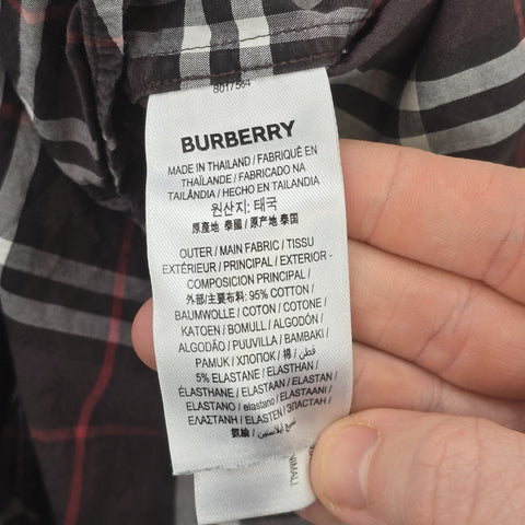 Burberry Nova Check Pattern Long Sleeve Shirt Men's Medium