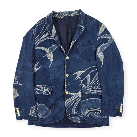 Polo Ralph Lauren Japanese Origami Print Chore Blazer Jacket Men's Large 44R