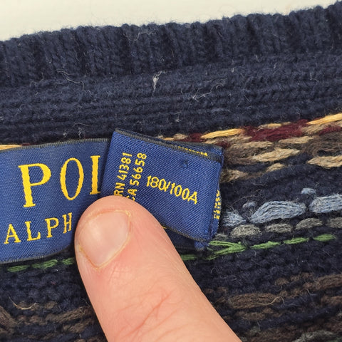 Polo Ralph Lauren Fair Isle Pattern Knitted Jumper Men's Large