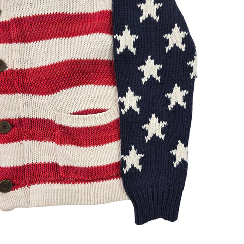 Polo Ralph Lauren USA Flag Shawl Knitted Cardigan Men's Medium