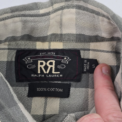 RRL Ralph Lauren Western Flannel Checkered Shirt Men's Small