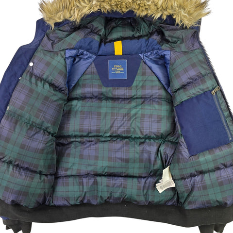 Polo Ralph Lauren Down Puffer Parka Jacket Blue Men's Medium