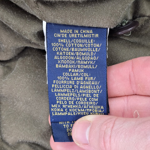 Polo Ralph Lauren B-15 Military Down Bomber Jacket Green Men's Small