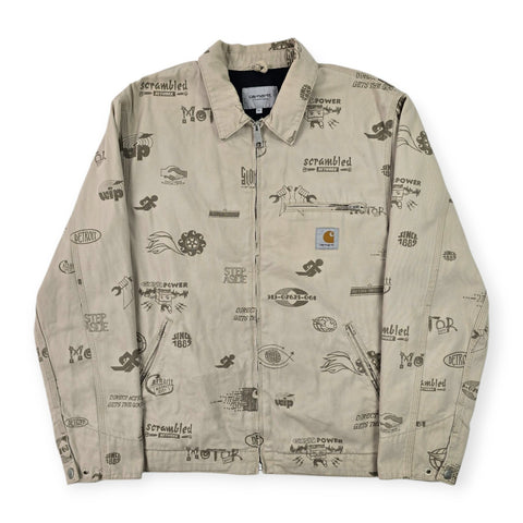 Carhartt WIP Detroit Motor City Graphic Bomber Jacket Brown Men's XL